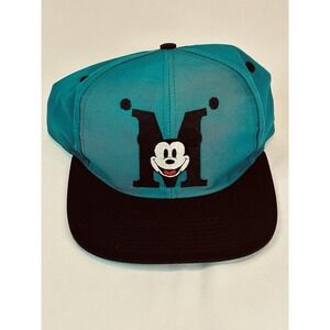 Vintage Micky Mouse Hat Adult Green Baseball Cap Disney Store Snapback